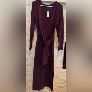 Ann Taylor Deep Purple Long Sleeve Dress NWT